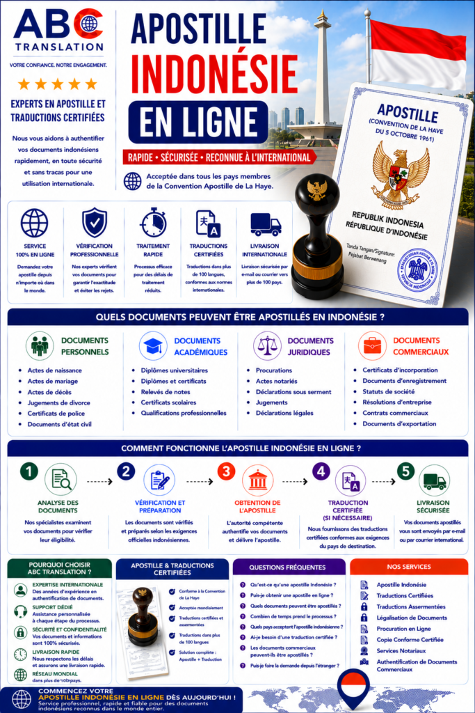 Apostille Indonésie en ligne