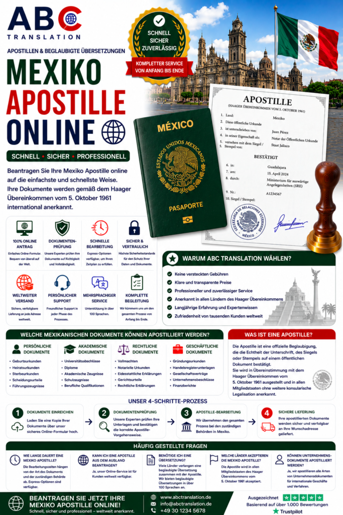 Mexiko Apostille online