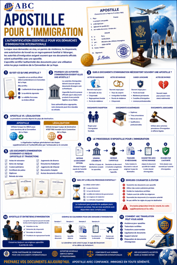 Apostille pour l’immigration