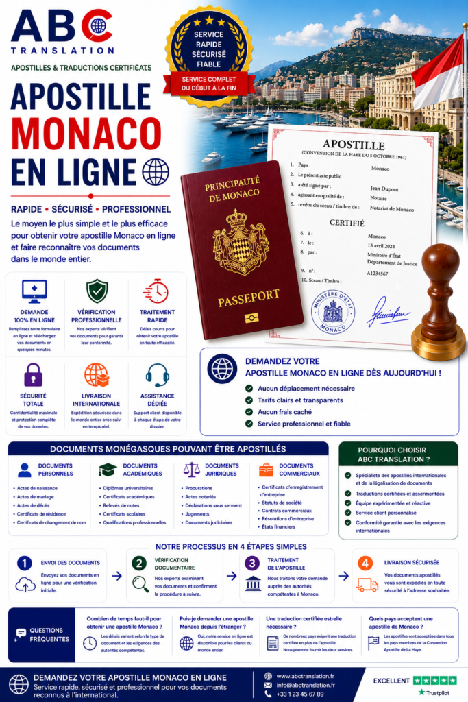Apostille Monaco en ligne