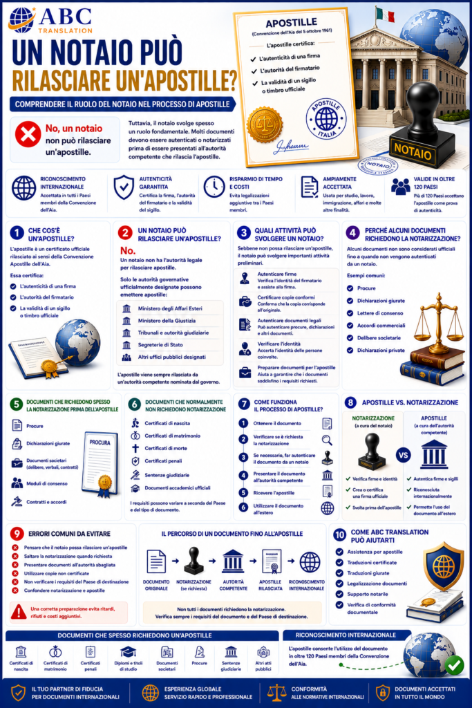 Un notaio può rilasciare un'apostille?