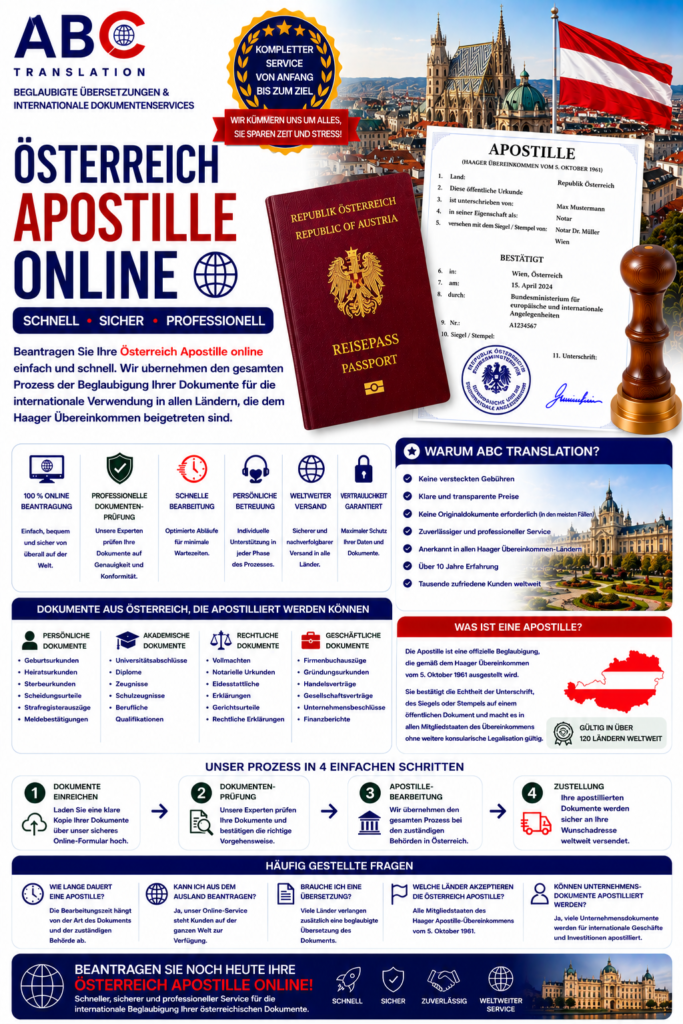 Österreich Apostille online