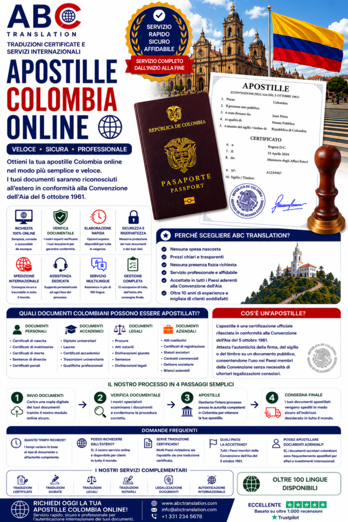 Apostille Colombia online