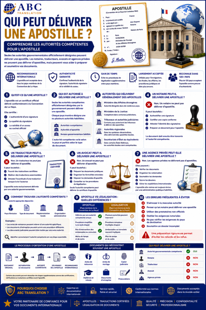Qui peut délivrer une apostille ?