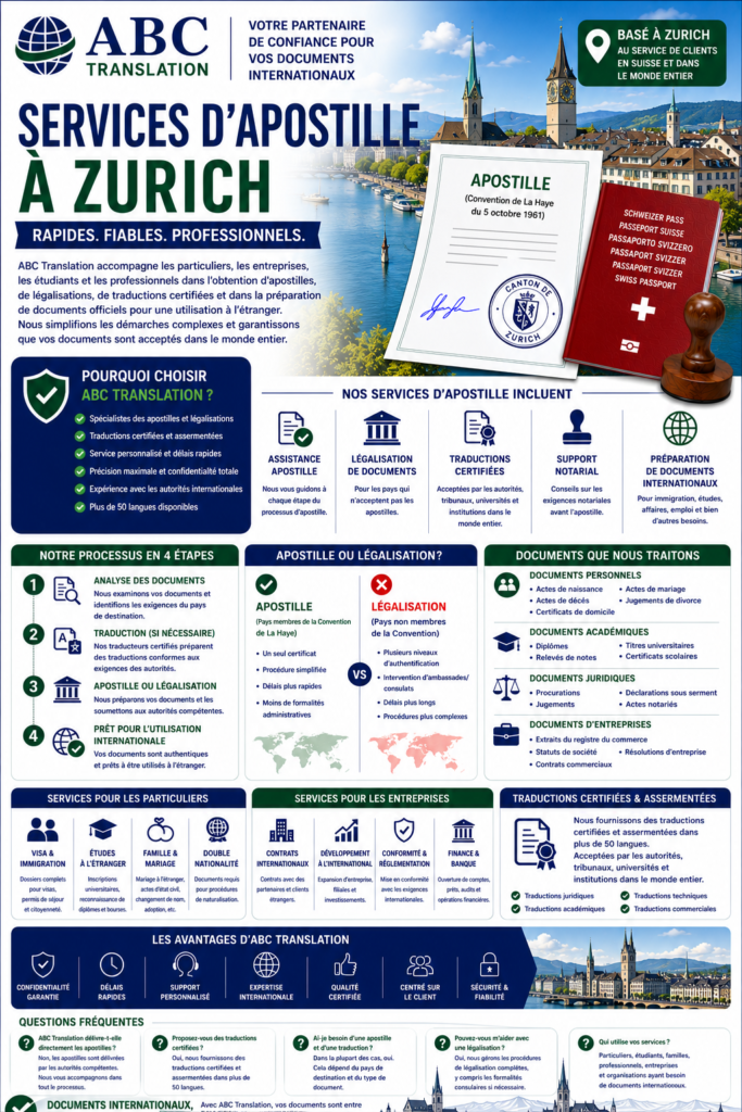 Services d'Apostille à Zurich