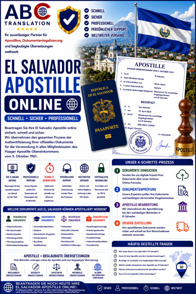 El Salvador Apostille online Schweiz