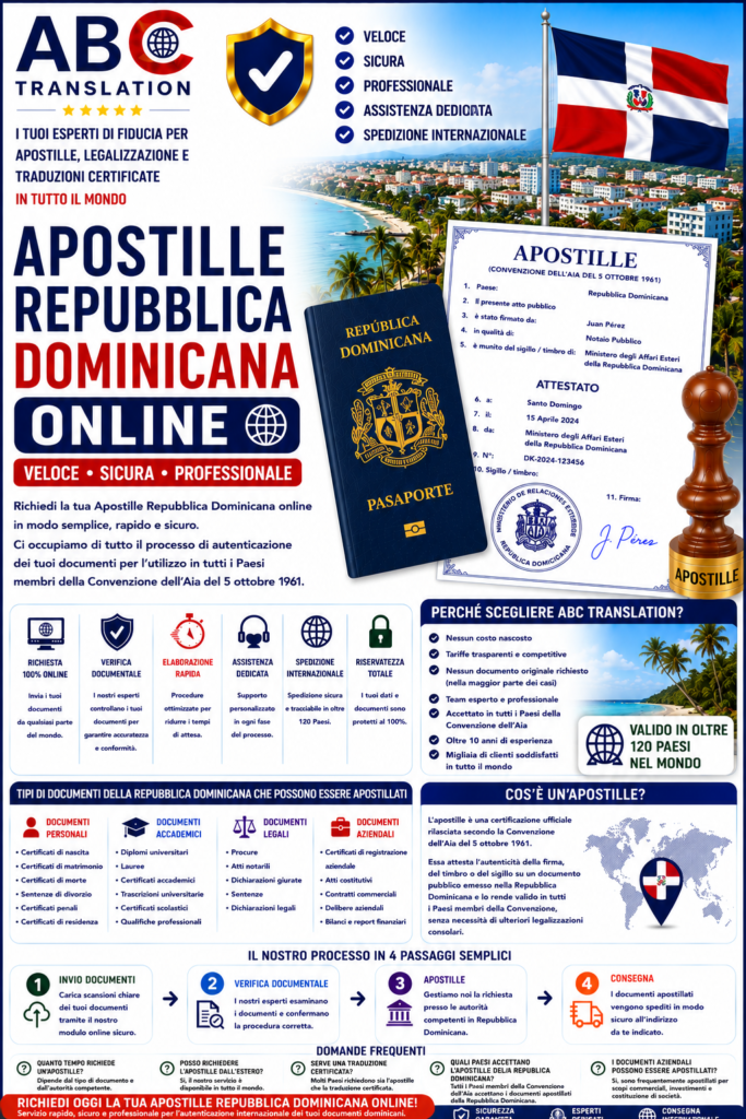 Apostille Repubblica Dominicana online
