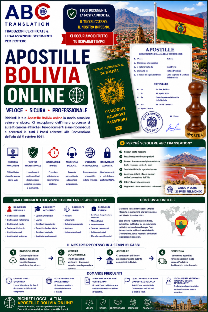Apostille Bolivia online
