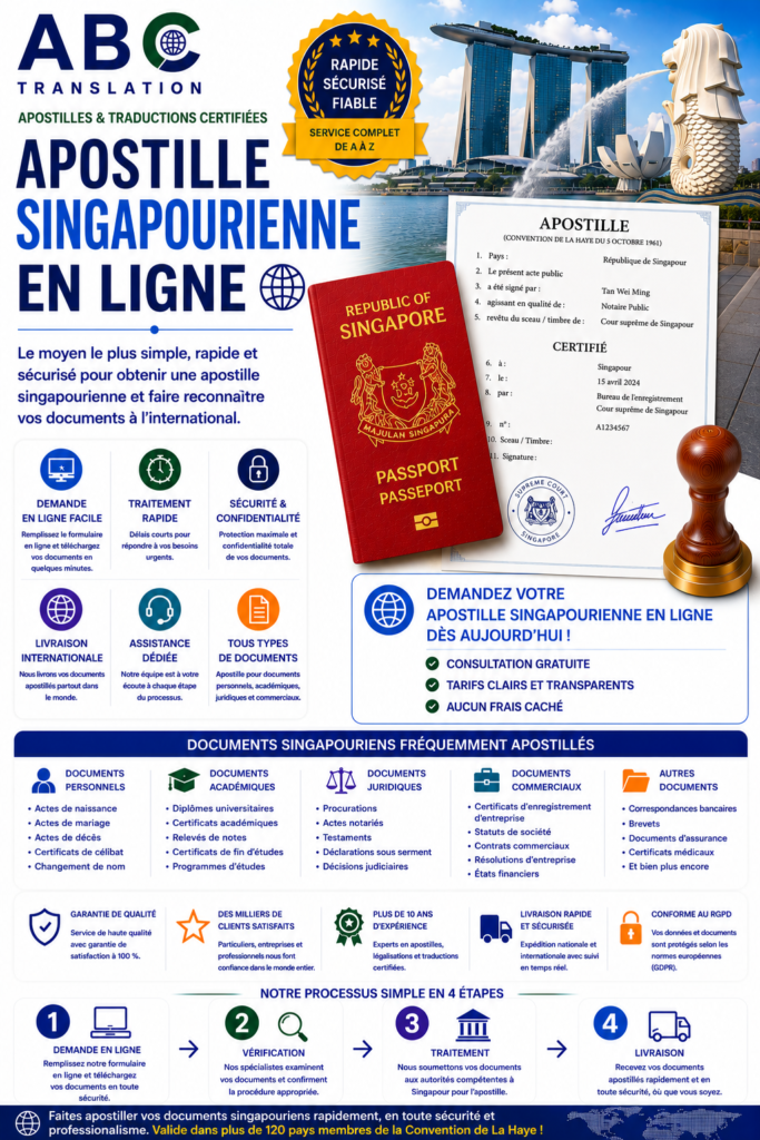 Apostille singapourienne en ligne