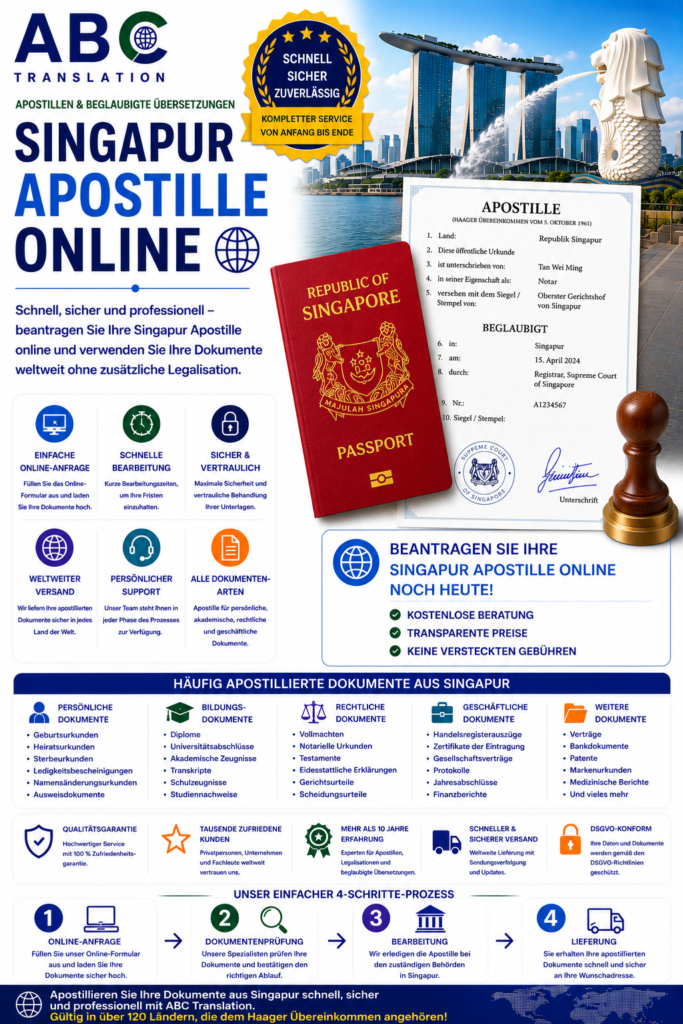 Singapur Apostille online