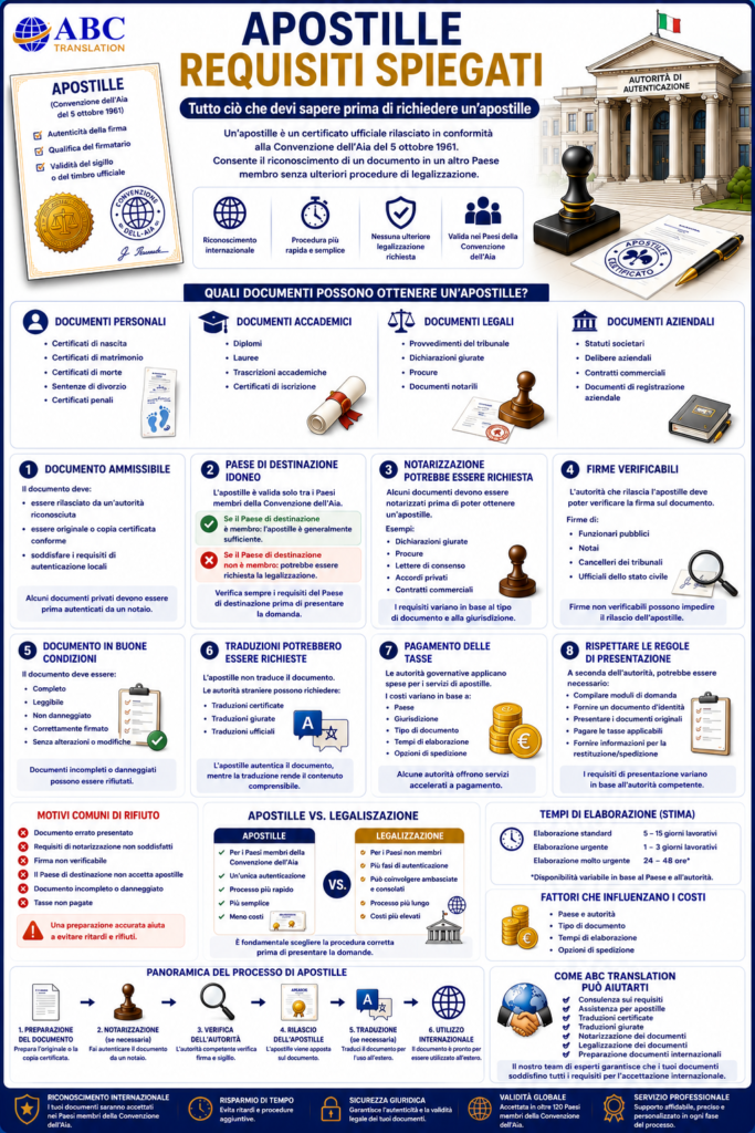 Requisiti per l'apostille spiegati