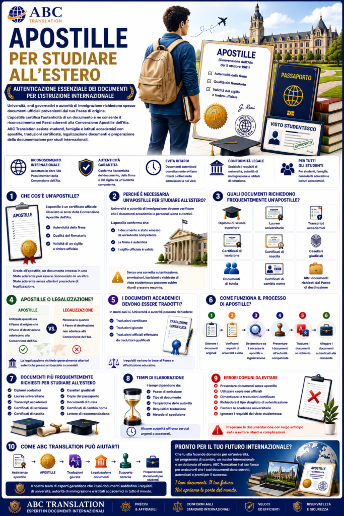 Apostille per studiare all'estero