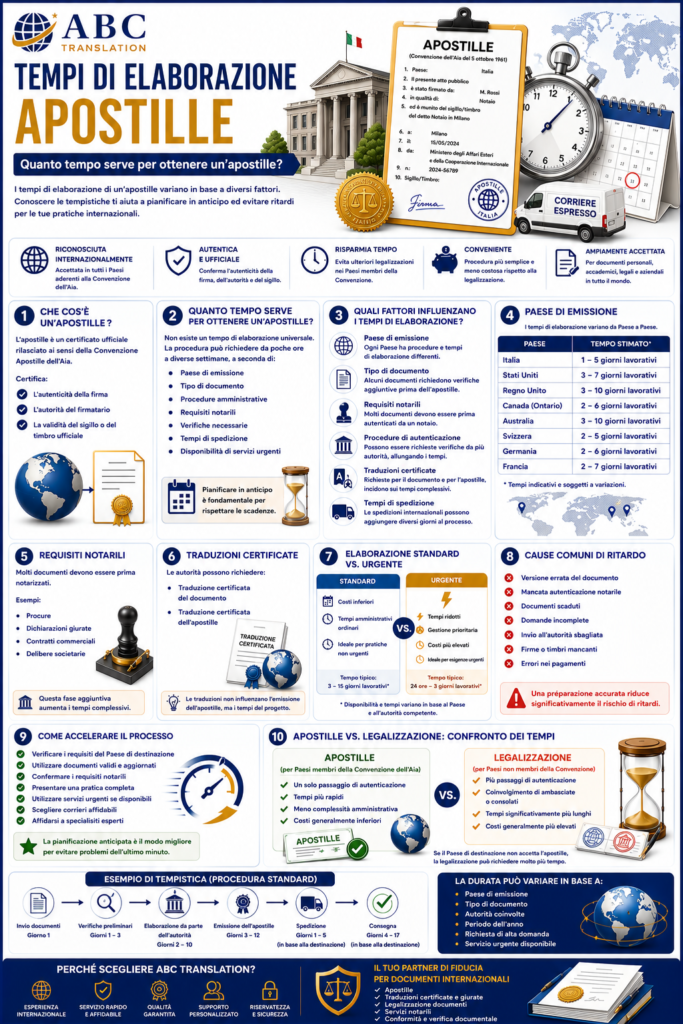 Tempi di elaborazione apostille