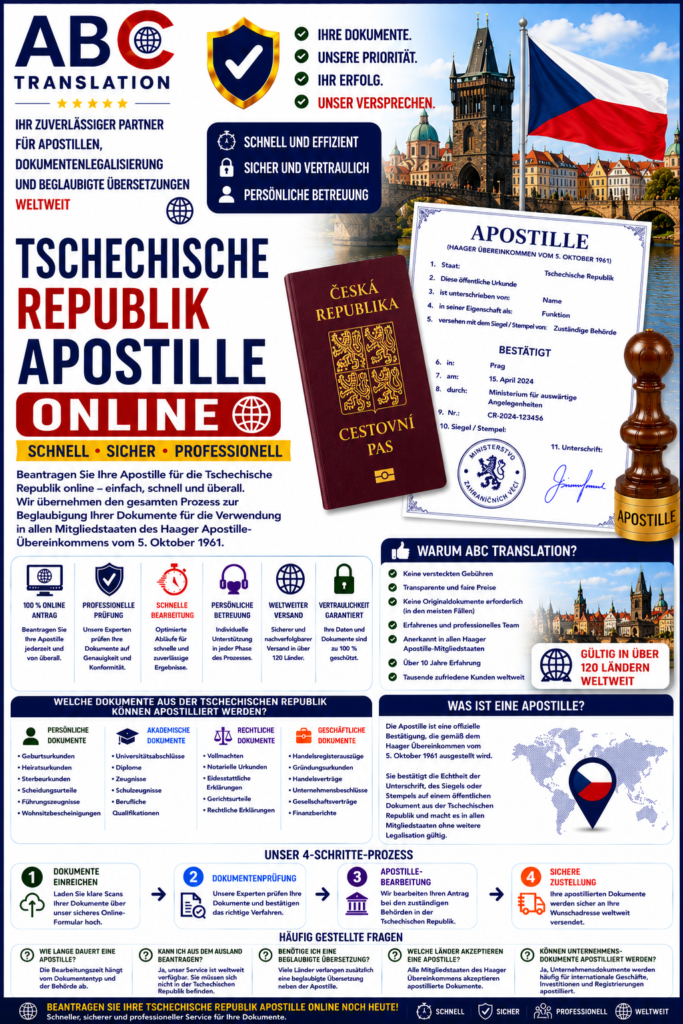 Tschechische Republik Apostille online