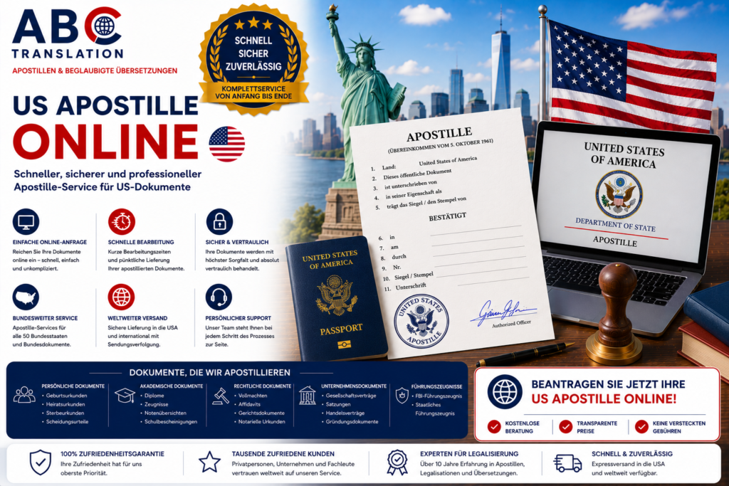 US Apostille online Schweiz