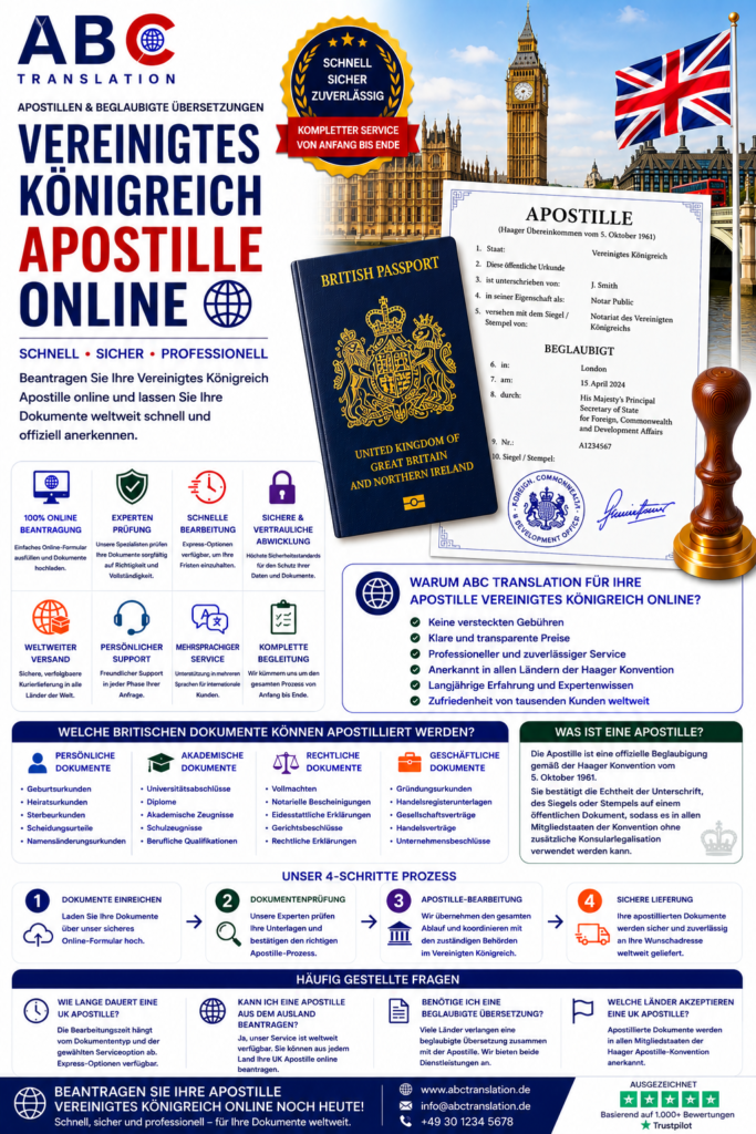 Vereinigtes Königreich Apostille online