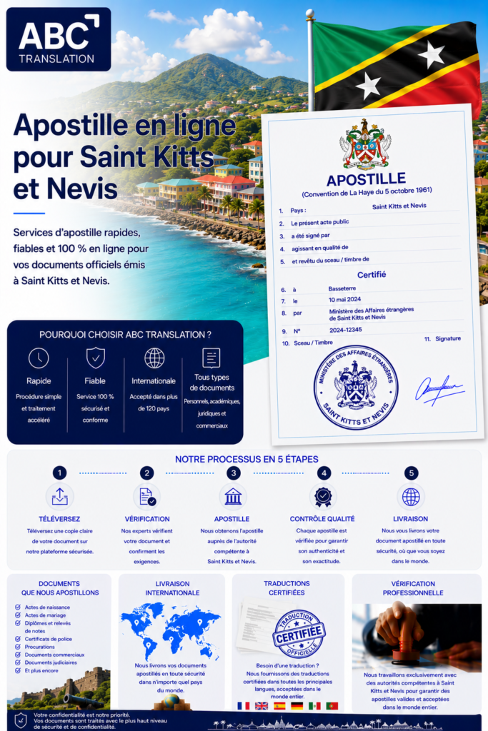 Apostille Saint-Christophe-et-Niévès en ligne