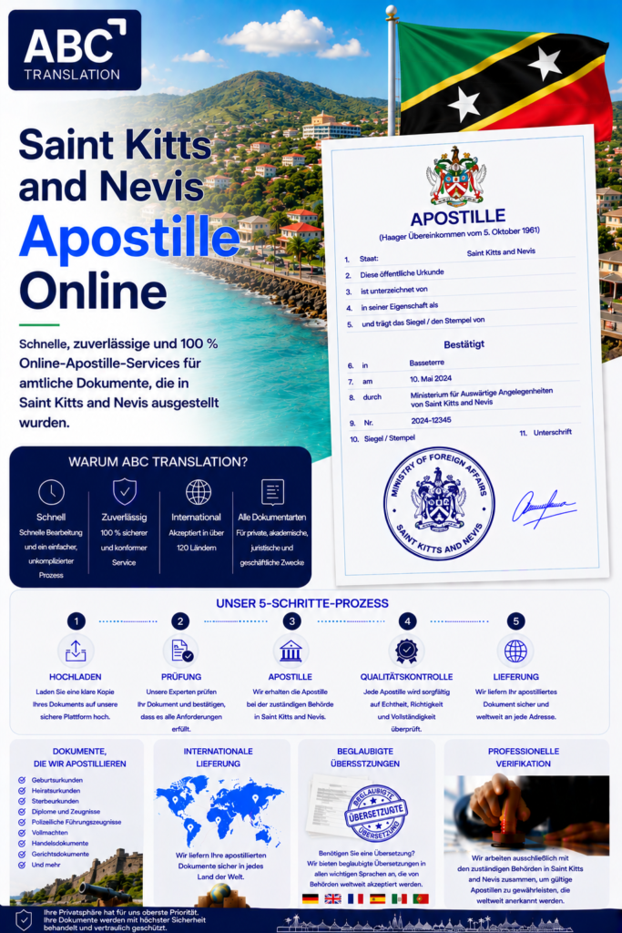 St. Kitts und Nevis Apostille Online