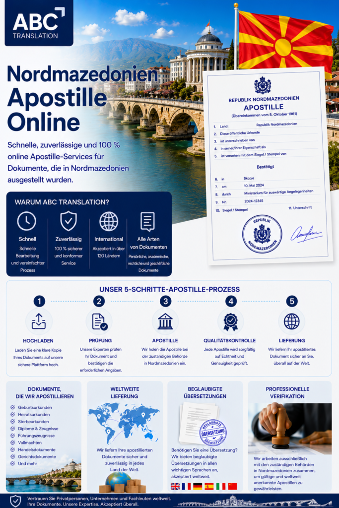 Nordmazedonien Apostille Online