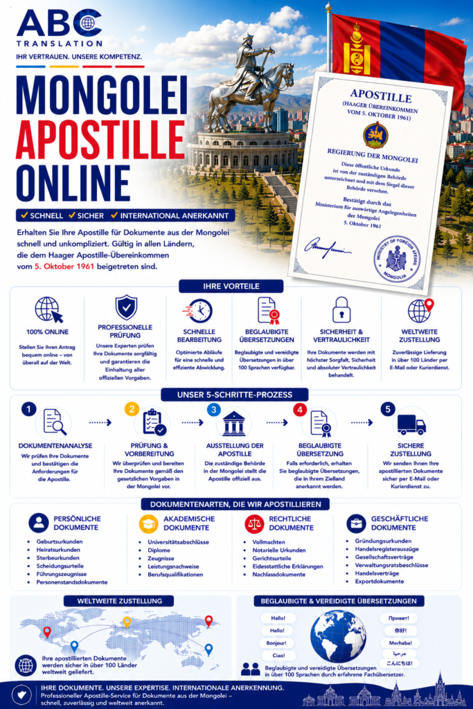Mongolei Apostille Online