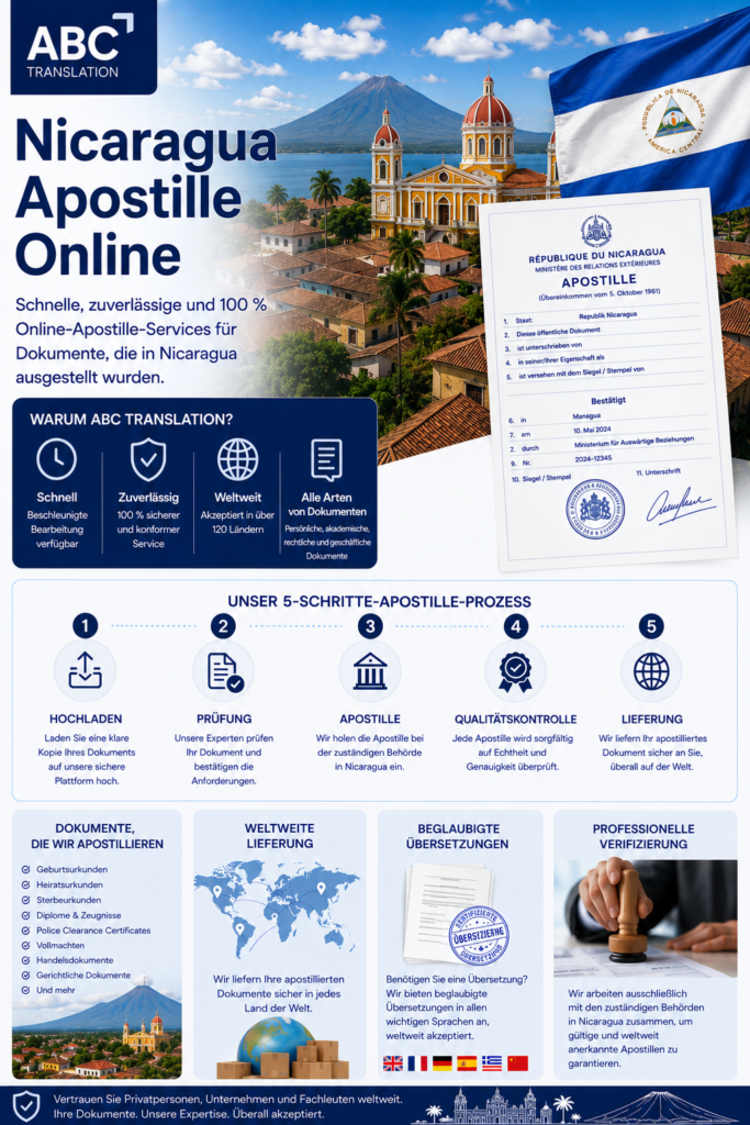 Nicaragua Apostille Online Schweiz