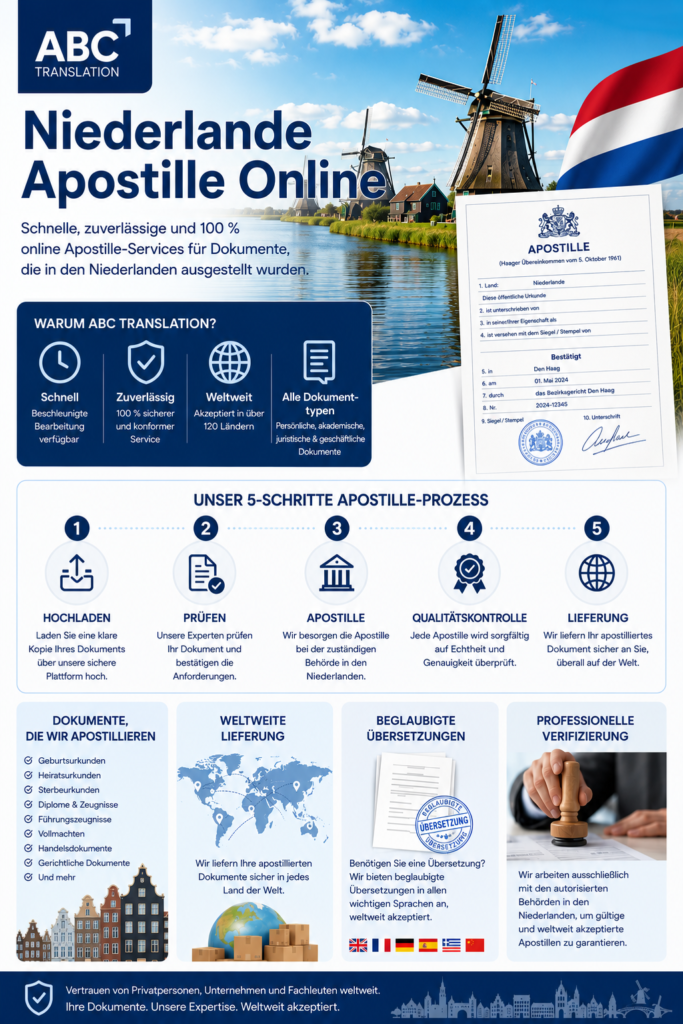 Niederlande Apostille Online