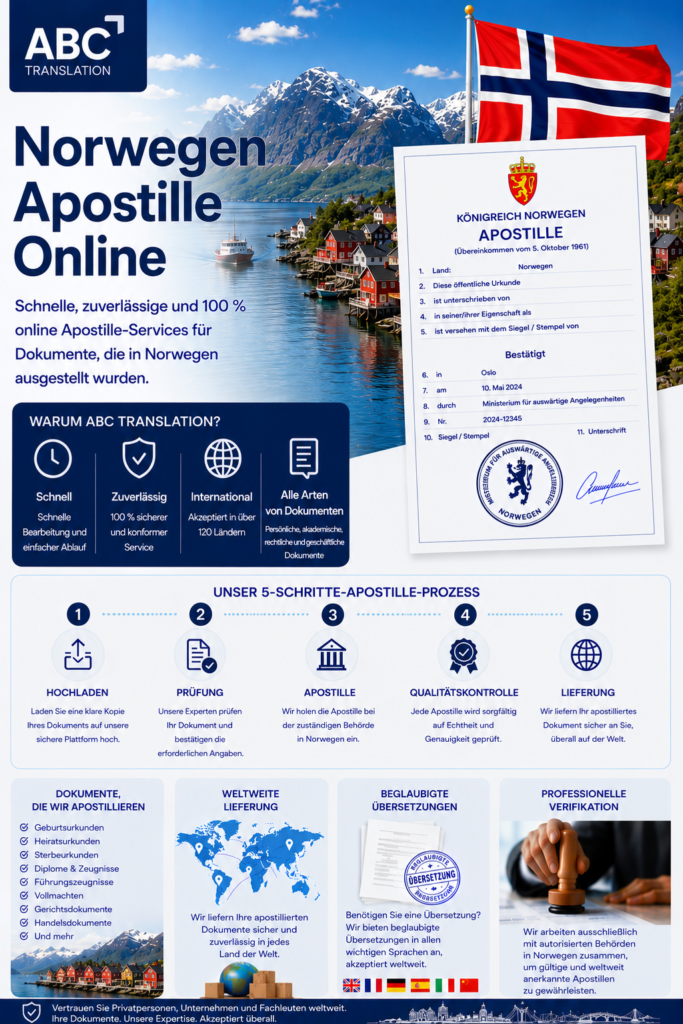 Norwegen Apostille Online