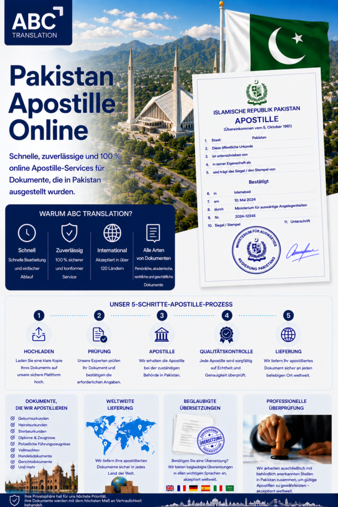 Pakistan Apostille Online Schweiz
