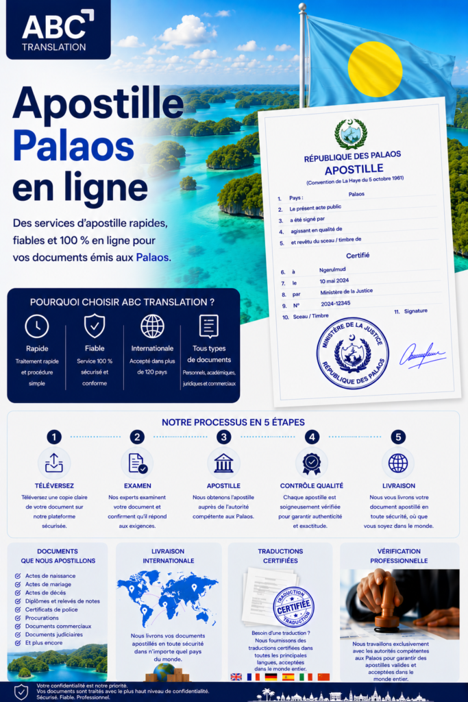 Apostille Palaos en ligne