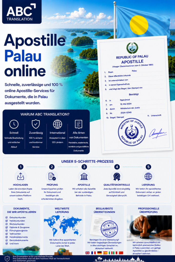 Palau Apostille Online Schweiz