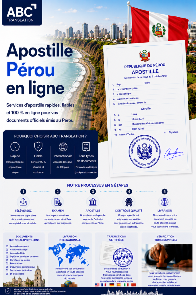 Apostille Pérou en ligne