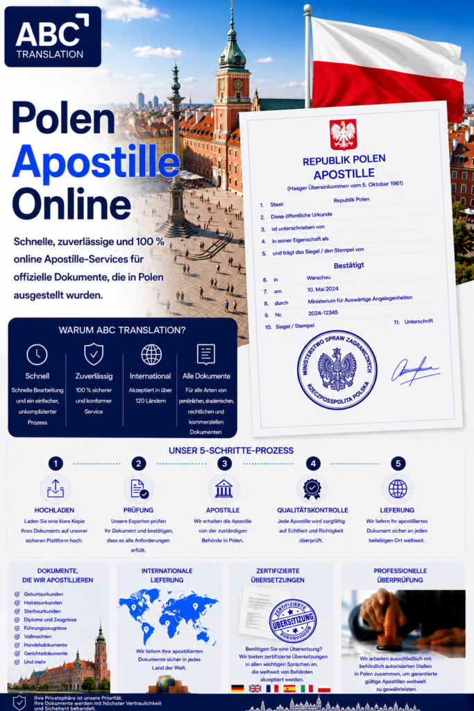 Polen Apostille Online
