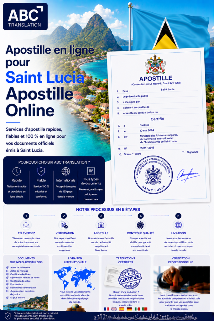 Apostille Sainte-Lucie en ligne