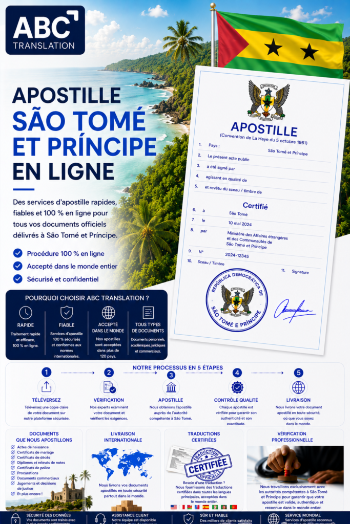 Apostille Sao Tomé-et-Principe en ligne