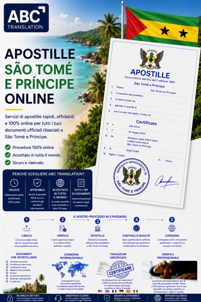 Apostille São Tomé e Príncipe Online