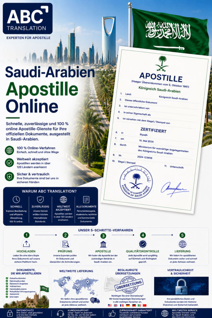 Saudi-Arabien Apostille Online