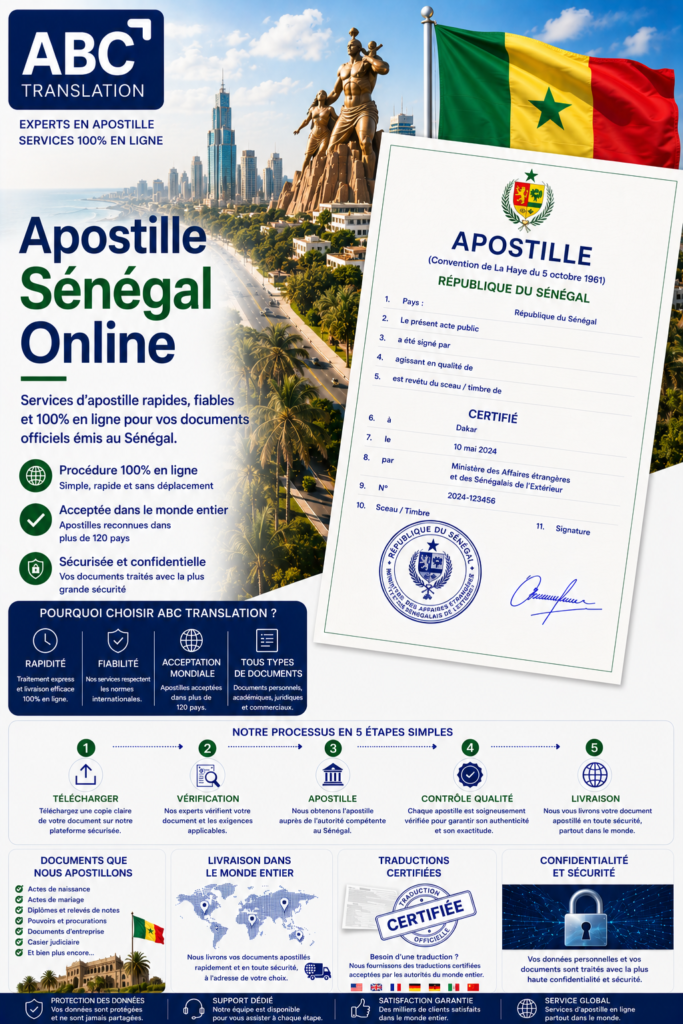 Apostille Sénégal en ligne
