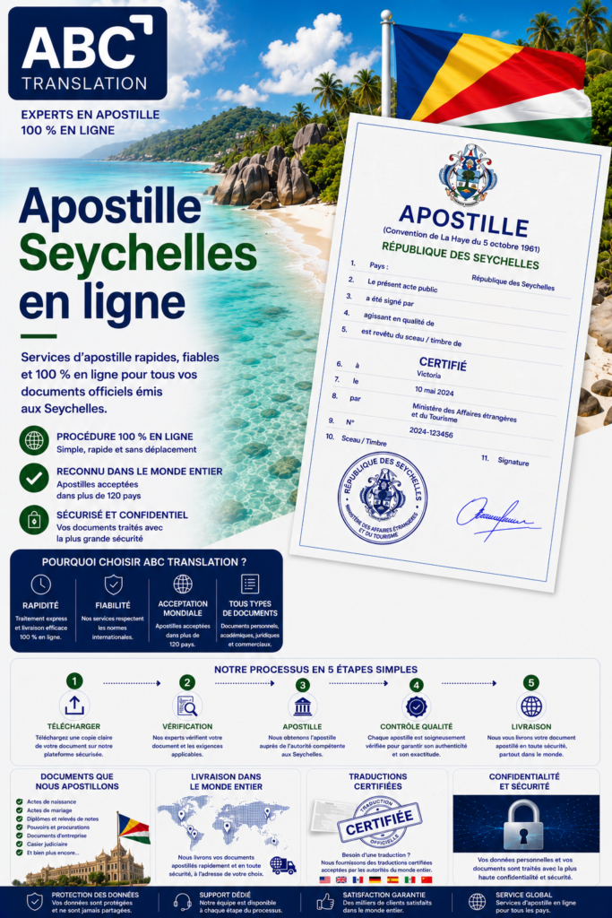 Apostille Seychelles en ligne