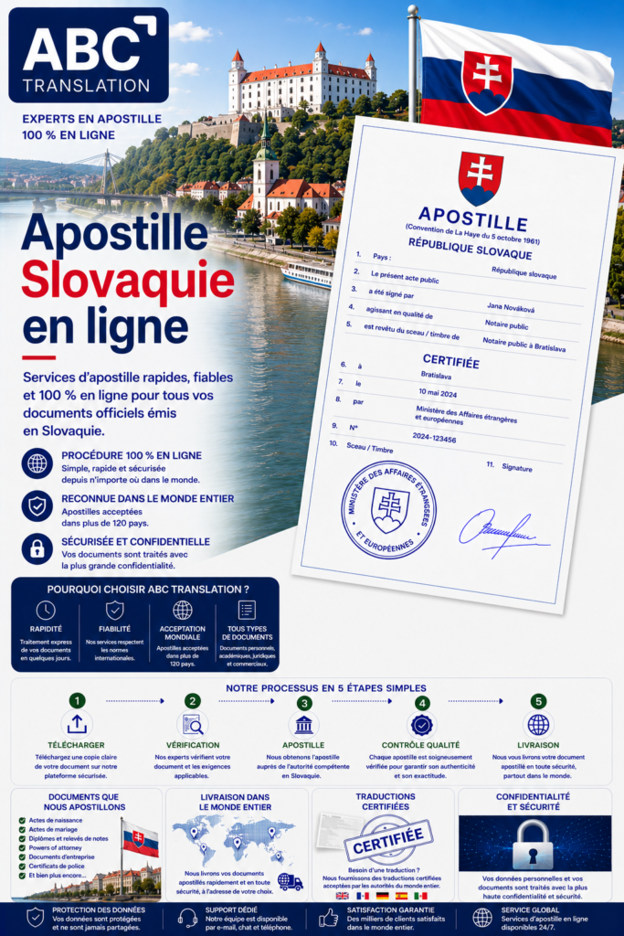 Apostille Slovaquie en ligne