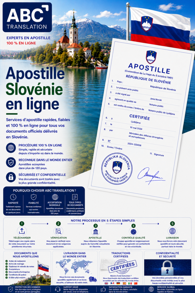 Apostille Slovénie en ligne