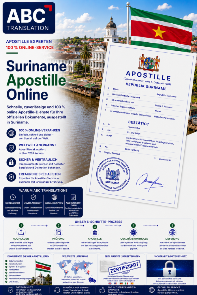 Suriname Apostille Online Schweiz
