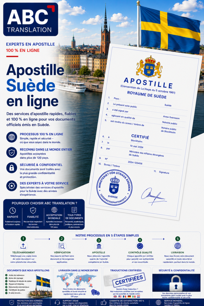 Apostille Suède en ligne
