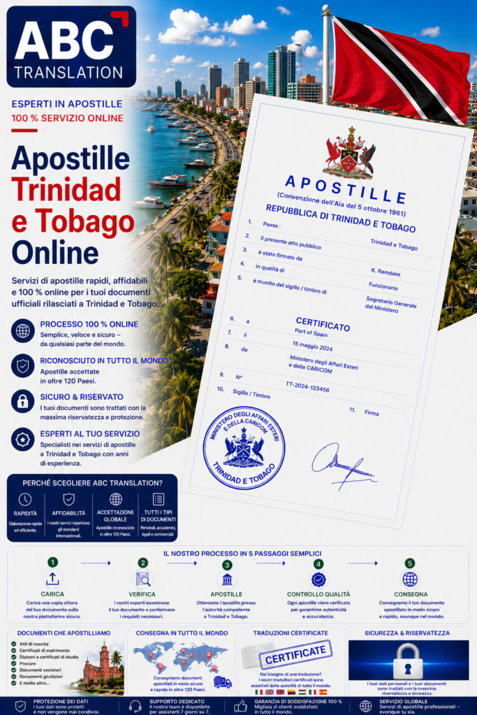 Apostille Trinidad e Tobago Online