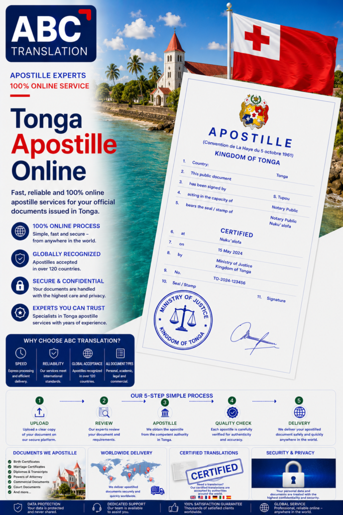 Tonga Apostille Online