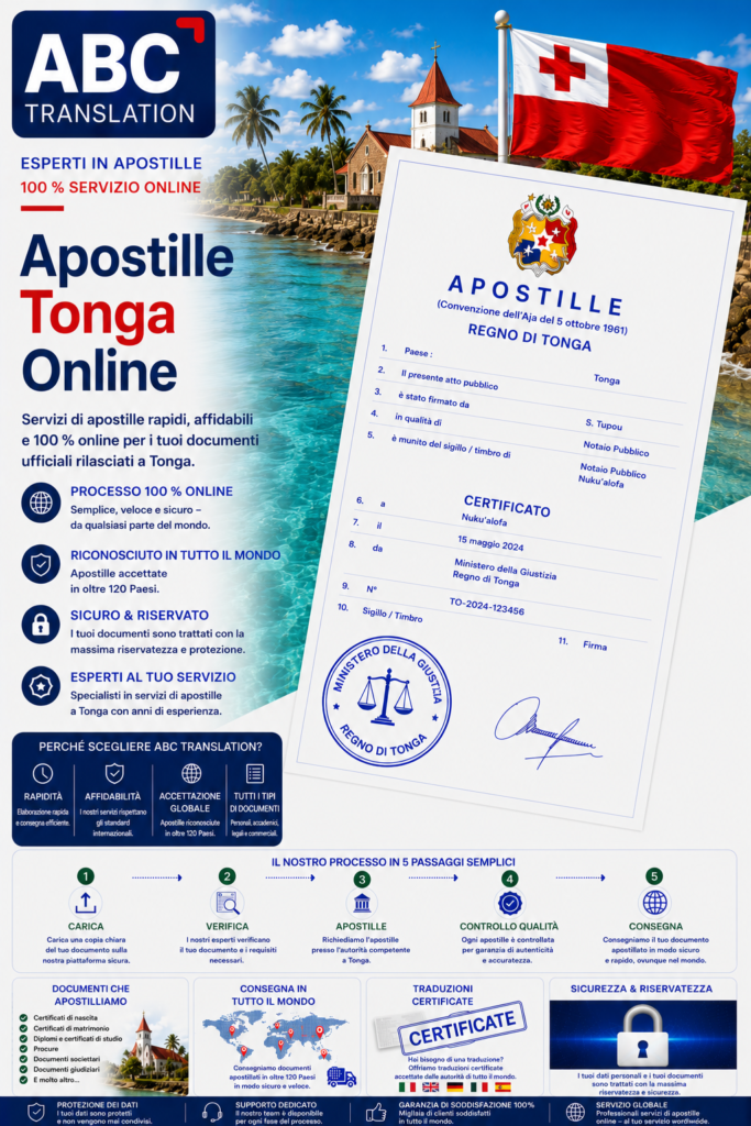 Apostille Tonga Online