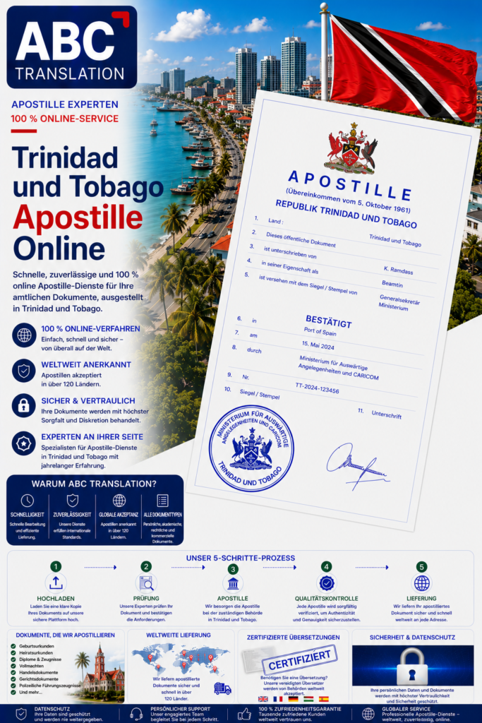 Trinidad und Tobago Apostille Online