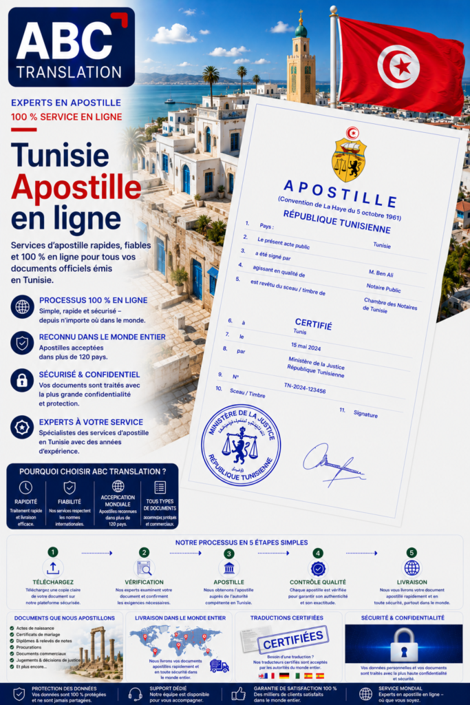 Apostille Tunisie en ligne