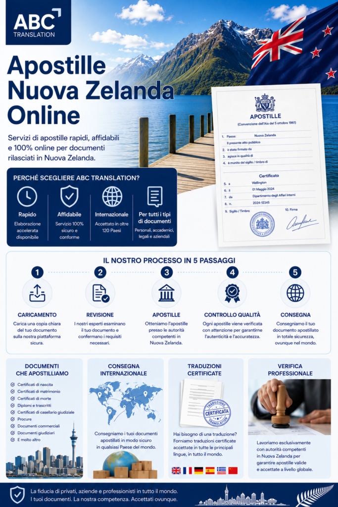 Apostille Nuova Zelanda Online