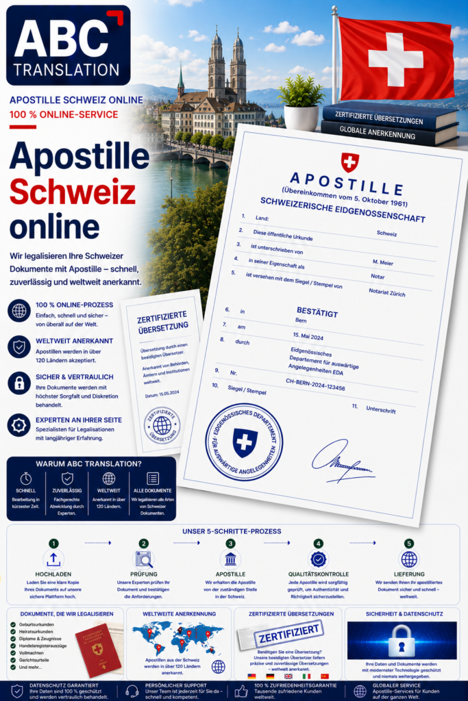 Apostille Schweiz online