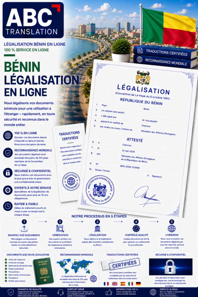 Légalisation Bénin en ligne
